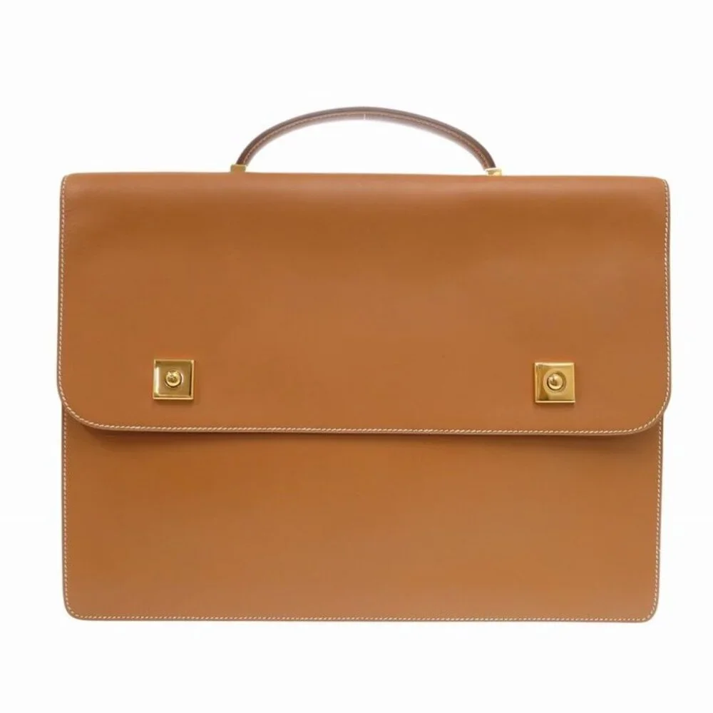 Hermes Danube 38 Chamonix Natural Briefcase 0 V Piano Vintage Business Bag